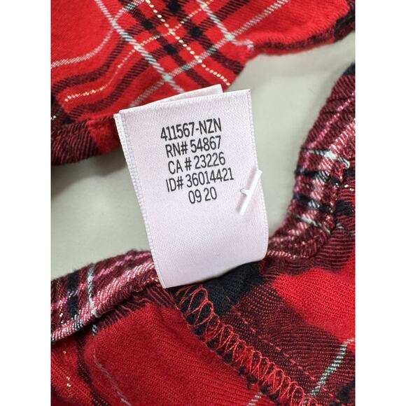 Victoria’s Secret Plaid Pajama Set Top & Shorts Red Black L Cozy Holiday Prep - Picture 5 of 13